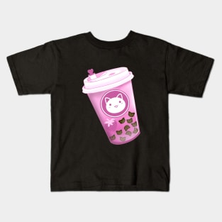 Neko Boba Strawberry Kids T-Shirt